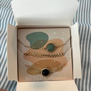 Gold and Black Bracelet Set by vertical collective bn in box